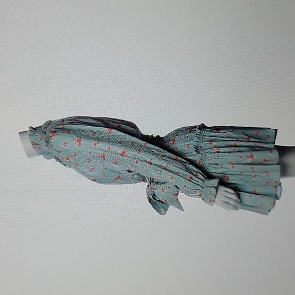 NWT Hunter Bell Blakely Dress Blue Ikat floral print ruffle dress XS - Picture 6 of 10